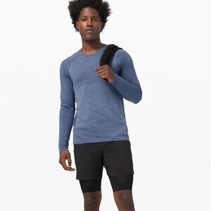 Lululemon long sleeve heathered blue metal vent